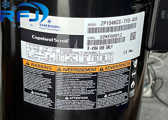 کمپرسور 9HP Copeland R410a Scroll ZP104KCE-TFD-455 برای HAVC